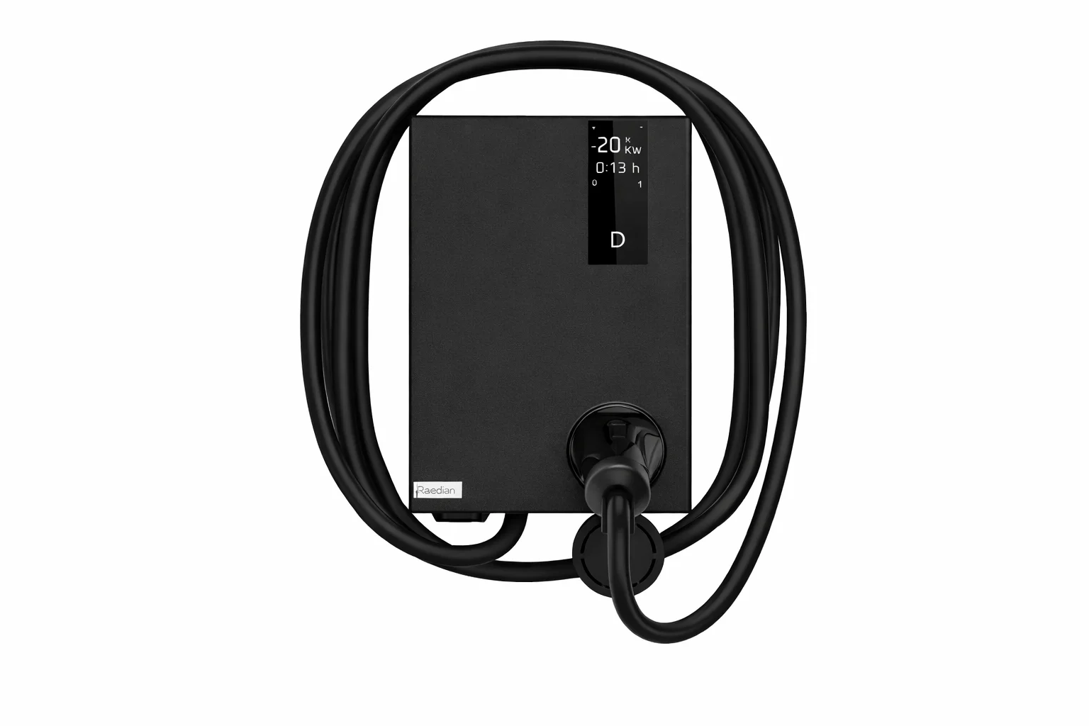 NEO 22 kW wall-mounted charger with LED indicators.